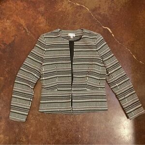 Ladies Tahari Textured Black and White Suit Jacket/Blazer